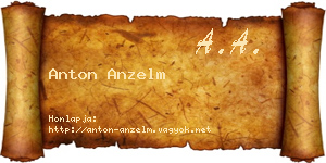 Anton Anzelm névjegykártya